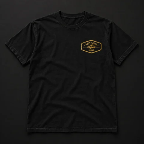 Illustrative Rusty Gold Garage presentation image