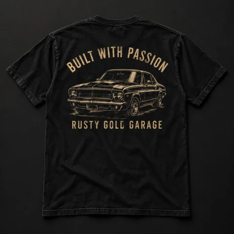 Illustrative Rusty Gold Garage presentation image