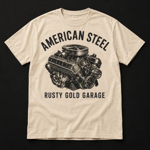 Illustrative Rusty Gold Garage presentation image
